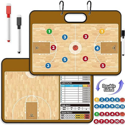 Torlam Magnetic Dry Erase Coach Board, Baseball, Soccer, Football, Basketball Coaching Clipboard - style: Basketball
