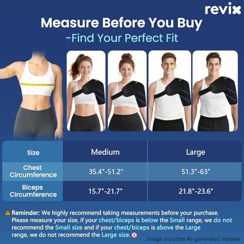 REVIX Large Shoulder Ice Pack Wrap, Ice Shoulder Brace for Rotator Cuff and Arm, Reusable Gel Cold Therapy Wrap for Discomfort Relief & Muscle Relaxation, Easy to Wear & Remove - size: Large, style: Black, 1 Gel Pack+1 Shoulder Brace