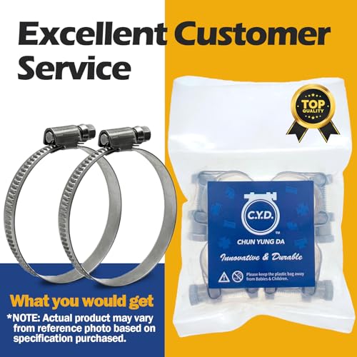 10 Pack SAE Size 8 Stainless Steel Hose Clamps, German Style Embossed Worm Gear Clamp, Adjustable 5/8 to 1 inch (16-25mm) for Small Engine Fuel Line Plumbing - size: 5/8 to 1 inch (10 Pack)