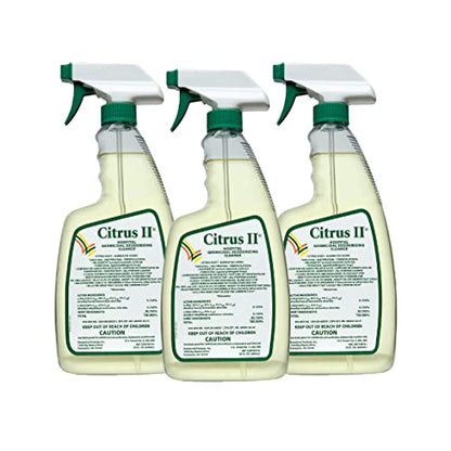 Citrus II Hospital Germicidal Deodorizing Cleaner - Fresh Citrus Scent - Disinfecting Spray Cleaner - 22 Fl Oz - Pack of 3