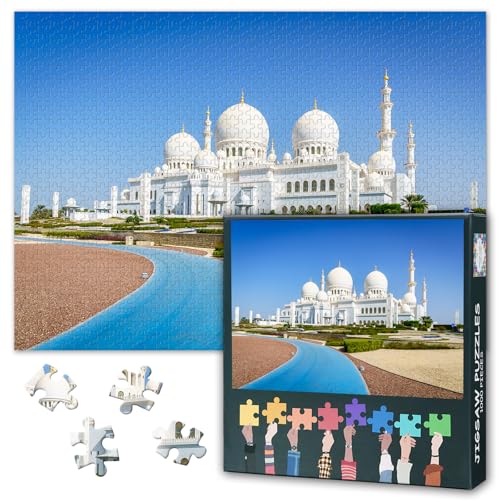 UAE Landmark Mosque Jigsaw Puzzles Grand Mosque in Abu Dhabi Puzzles - color: Artwork-07