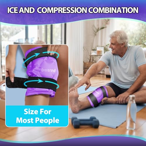 Reusable Cold Ice Packs for Injuries, 3-Piece Set Cold Gel Ice Wrap for Injury Recovery, Alleviate Joint and Muscle Pain (Knee Ice Wrap-Purple) - color: Knee Ice Wrap-purple