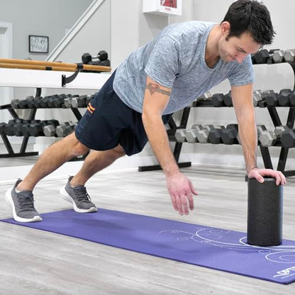 OPTP AXIS Firm Foam Roller, High Density Foam Roller for Physical Therapy, Yoga, Pilates, Fitness Exercise and Sports Training (Black, 12" X 6" Round) - color: Black - 12" X 6" Round
