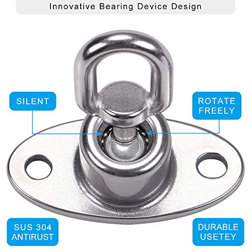 SELEWARE Silent Ball Bearing Swing Hangers, Heavy Duty 360° Rotate Swing Swivel Hook for Wooden Playground Yoga Hammock Chair Rope Punching Bag Porch Tire Web Swing Sets, 1200 Capacity, 2 Pack - color: Ball Bearing Swing Hangers, 2 Pack