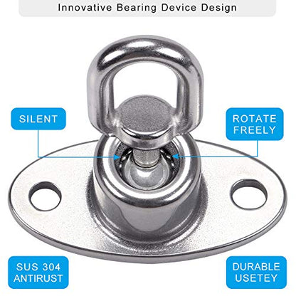 SELEWARE Silent Ball Bearing Swing Hangers, Heavy Duty 360° Rotate Swing Swivel Hook for Wooden Playground Yoga Hammock Chair Rope Punching Bag Porch Tire Web Swing Sets, 1200 Capacity, 2 Pack - color: Ball Bearing Swing Hangers, 2 Pack