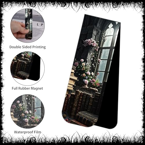 Dark Academia Magnetic Bookmarks, 30 Pcs Gothic Magnet Bookmark Clips, Witchy Novelty Book Mark for Reading Women Men, Dark Romance Merch Gifts Office School Supplies - style: Dark Academia 03