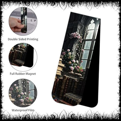 Dark Academia Magnetic Bookmarks, 30 Pcs Gothic Magnet Bookmark Clips, Witchy Novelty Book Mark for Reading Women Men, Dark Romance Merch Gifts Office School Supplies - style: Dark Academia 03