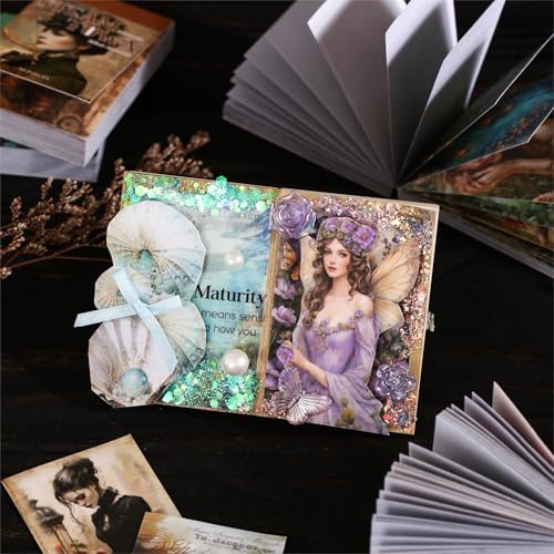 4Pcs Washi Sticker Books, Fantasy Stickers for Scrapbooking, DIY Crafts, Mini Journaling Supplies & Junk Journal Ephemera - color: Fantasy Mini
