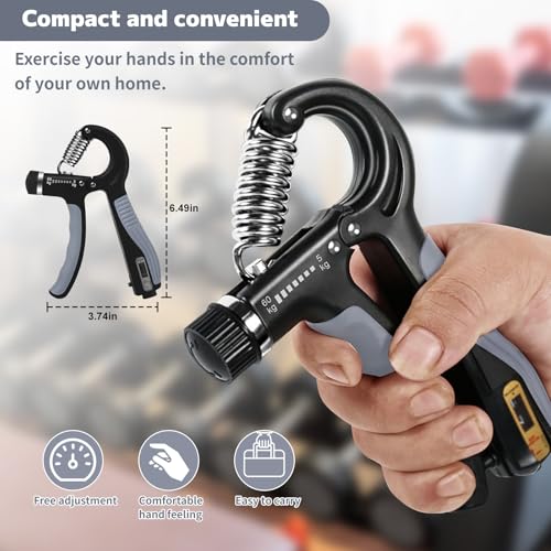 Adjustable - Weight Hand Grip Strengthener for Fitness Enthusiasts,desirable for Forearm Training - color: Grey