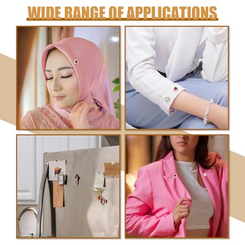 BOXOB 6 Pairs Multicolored Rhinestone Scarf Magnets, Hijab Pins for Women Scarves Niqab Muslim Islamic Hijab (Style 2) - style: 2