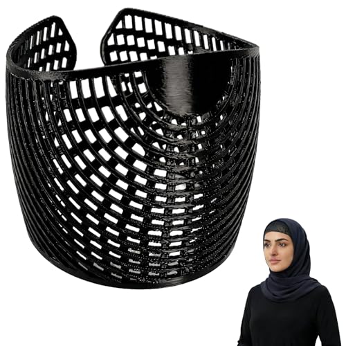 Hijab Hair Grip Band with Micro Dots, Elastic Non Slip Headband Holds Hair, Lightweight Hijab Crown Cap for Effortless Hijab Hold in Daily Routines, Black, 1 Piece