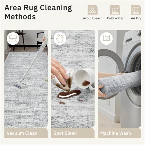 Soalmost 2x3 Washable Rugs for Kitchen, Entryway, Small Area Rug Grey - color: Grey, size: 2' x 3' (Rectangular)