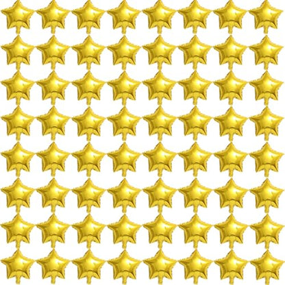 Gold Star Balloons,50 Pieces 5" Star Balloons,Small Gold Foil Star Balloon - color: Gold Star 5 Inch
