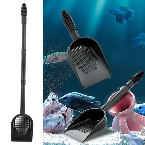 ZJchao PVC Aquarium Sand Scooper, Multifunctional Terrarium Substrate Litter Cleaner Reptile Sand Shovel, with Quick Drainage System, Suitable for Various Scenarios