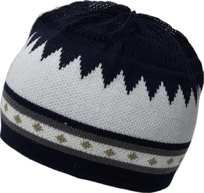 Set 4 Kufi Hat for Men Muslim AMN-225 Beanie Skull Cap Islam Taqiyah Takke Gift - color: Color Set 6