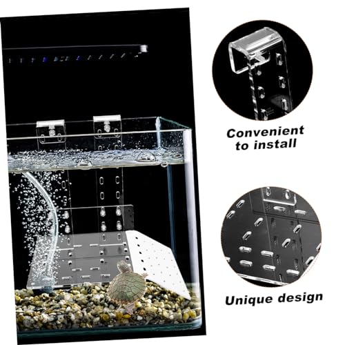Hanging Reptile Basking Platform Acrylic Turtle Terrace for Aquatic Tanks Multi-Functional Climbing Shelf for Turtles and Reptiles Easy to Install Aquarium Decor
