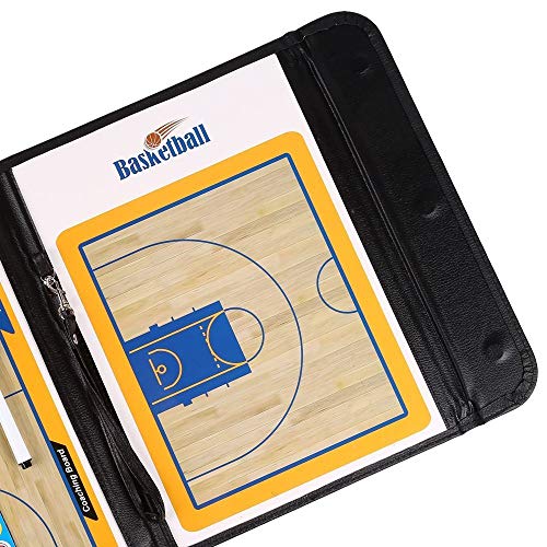 Basketball Coach Tactic Board,Foldable Erasable Coaches Strategy Clipboard,Training,Game Plan and Coach&Referee Study Accessory