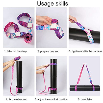 Fitness Exercise Stretch Adjustable Sport Sling Shoulder Yoga Mat Strap Belts Carry Straps Yoga Belt(8)