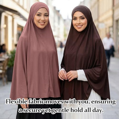Ababalaya Women's Elegant Modest Muslim Islamic Ramadan Soft Lightweight Jersey Hijab Long Scarf - color: Darkpink, size: Large