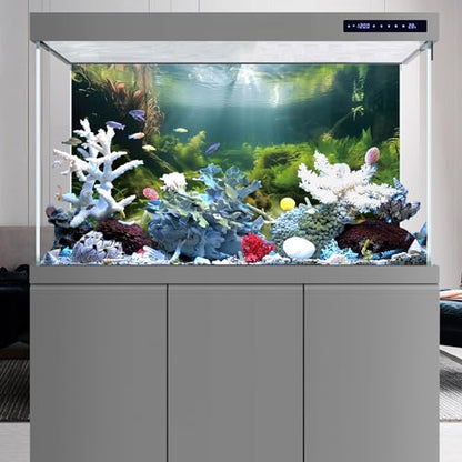 AWERT 60x24 inches Ocean Floor Aquatic Plants Aquarium Background Undersea Theme Aquarium Background Polyester Underwater Fish Tank Background - size: 60x24in/150x60cm
