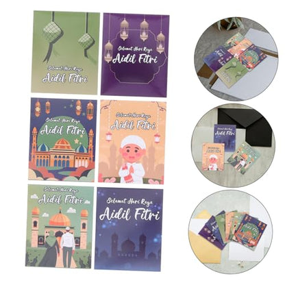 6pcs Eid Mubarak Money Envelopes for Cash Spacious Paper Envelopes Unique Designs for Ramadan Versatile Use for Eidi Gifting and Celebrations