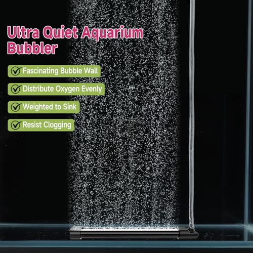 hygger Aquarium Bubble Curtain Wall, Quiet Fish Tank Air Stone with Accessories, High Dissolved Aquarium Bubbler Oxygen Diffuser Decoration for Freshwater & Saltwater - size: 2-PACK 7.9-IN