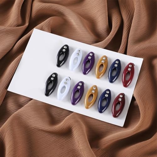 12PCS Hijab Pins for Women – Non-Slip Scarf Pins and Clips in Fashion Colors, Secure Fasteners for Hijabs, Shawls, and Scarves – Fabric-Friendly Design