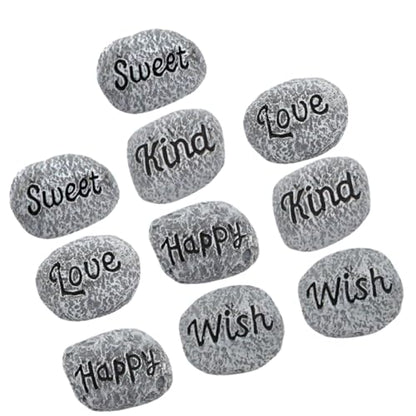 Yardwe 10pcs Resin Mini Decorative Pebbles Garden Rocks for Aquarium Landscape Stones Outdoor Plant Pot Gravel Fish Tank Accessories