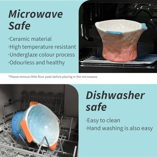 Cute Fish Shape Ceramic Elevated Cat Bowl for Food, 2-Pack | Shallow and Tilted Design, Whisker-friendly, Anti-vomiting, Non-slip base, Ideal for Wet Food, Kittens & Treats, Green & Blue