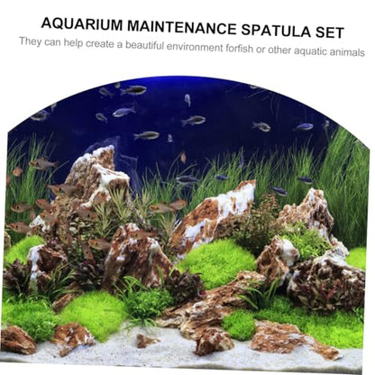 HANABASS 3pcs Stainless Steel Aquascaping Tools Set Water Plant Spatula Tweezers for Live Aquarium Plants Maintenance