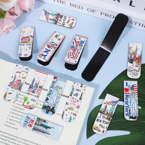 New York Magnetic Bookmark Gifts - Wxiben 48PCS City Travel Magnetic Bookmarks NYC Book Marks Magnets USA City Page Marker Clip for Women Book Lovers Traveler Students Teacher New York Souvenirs Gift - style: New York