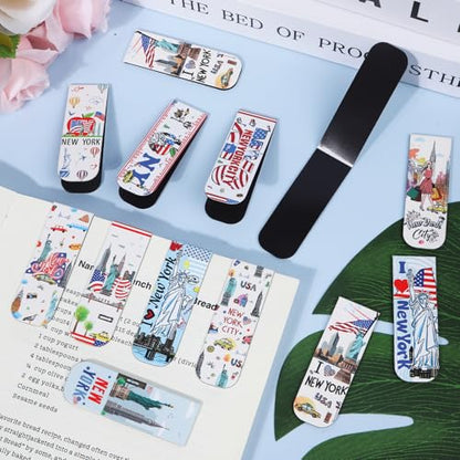 New York Magnetic Bookmark Gifts - Wxiben 48PCS City Travel Magnetic Bookmarks NYC Book Marks Magnets USA City Page Marker Clip for Women Book Lovers Traveler Students Teacher New York Souvenirs Gift - style: New York