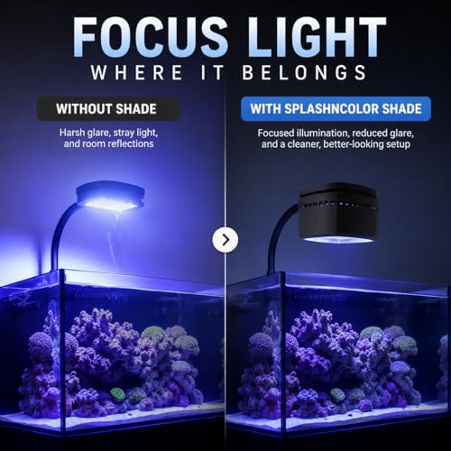 Light Shade for AI Prime HD – Reef Aquarium Light Cover | Reduces Glare & Light Spill | Friction Fit Snap-On Design | Saltwater Fish Tank LED Hood Accessory