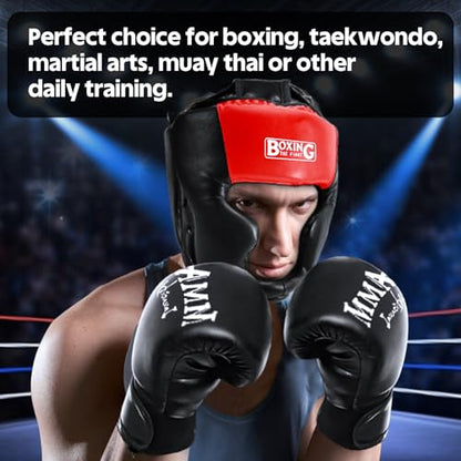 2 Pack & 1 Pack Boxing Headgear - Sparring Safety Head Guard for MMA, Kickboxing, Muay Thai, Boxing - Men, Women, Kids - color: Red, size: Large-X-Large