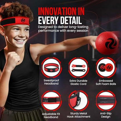 Soul Shift - Boxing Reflex Ball – Dual Competition Set | 2 Adjustable Headbands + 2 Training Balls + App Included | Speed, Agility & Hand-Eye Coordination for Adults & Kids | MMA Training Equipment - style: App Edition (Competition Pack)