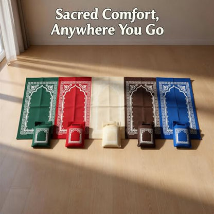 5 Pcs Portable Prayer Mat Set, Non-Woven Fabric Travel Praying Mat with Storage Bag, 42.5 x 26.8 in / 108 x 68 cm, Disposable for Home, Outdoor Travel, Business Trip