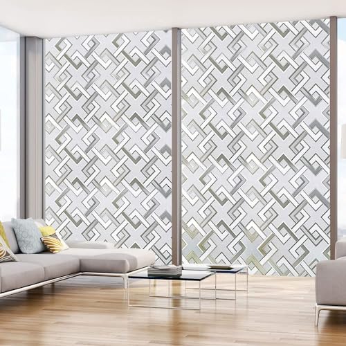 Frosted Window Privacy Film,3D Vinyl Decorative Window Decals, UV Blocking Static Cling No-Glue Glass Window Film (17.5 x 157.4 inch) - size: 17.5'' x 157.4'' (44.5 x 400 cm)