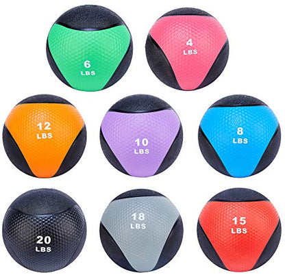 Fitvids Slam Medicine Wall Balls Workout Exercise Fitness Weighted Balls for Cross Training, Strength and Conditioning Exercises, Cardio and Core Workouts - style: 4 Pounds