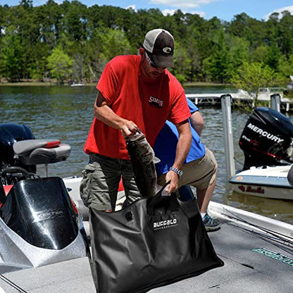 Fish Tournament Weigh in Bag for Bass Fishing, Heavy Duty Fish Bag for Caught Fish Waterproof,Leakproof,Puncture Resistant - color: Black-32×19.7in