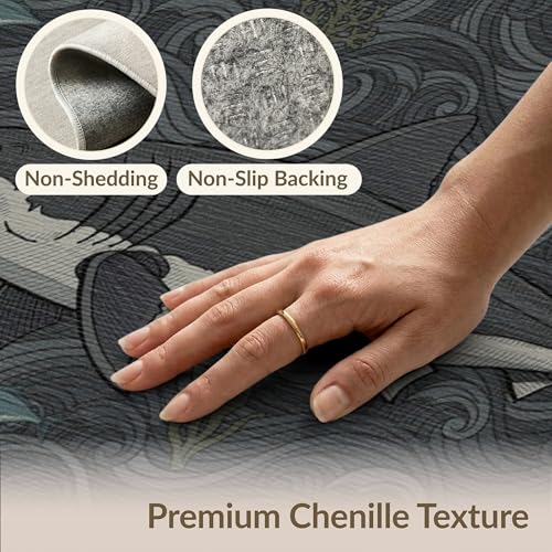 6'x9' Washable Modern Shark Area Rug, Teal Foldable Non-Slip Large Carpet for Queen Size Bedroom, Under Bed, Master Bedroom, Foldable Easy Care Carpet| Ref:2068054 - color: Grey/Pattern 19, size: 6' x 9' (Rectangular)
