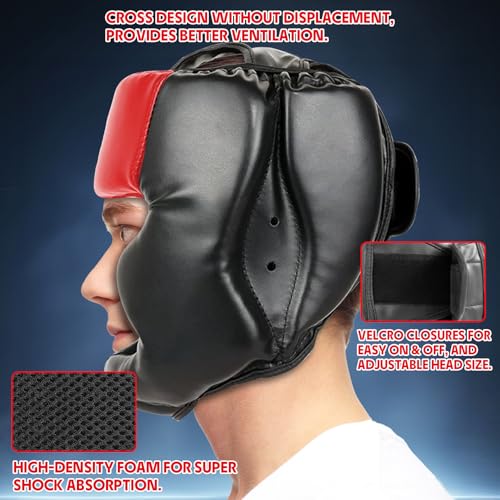 2 Pack & 1 Pack Boxing Headgear - Sparring Safety Head Guard for MMA, Kickboxing, Muay Thai, Boxing - Men, Women, Kids - color: Red, size: Large-X-Large