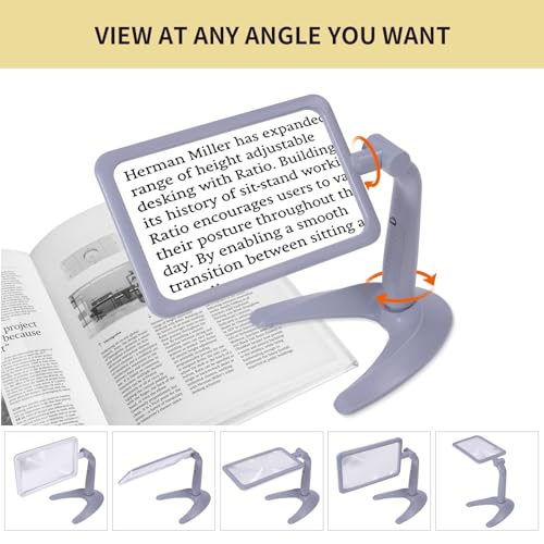 2.5X Magnifying Glass with Light and Stand, Full-Page Desktop Handheld Magnifying Glass with 48 Light for Reading Books Close Work, Powered by USB or Battery - style: 2.5X