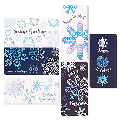BEST PAPER GREETINGS Money Envelopes for Cash Gifts - 36 Pack, 3.6 x 7.25 Inch, Snowflake Winter Designs - Money Card Holder - style: Snowflake Winter