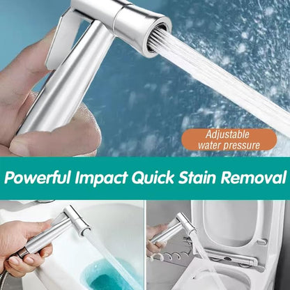 Bidet Stainless Steel Hand Shower, Muslim Stainless Steel Shower, Baby Cloth Diaper Spray Set with Spring Hose, wall Mount