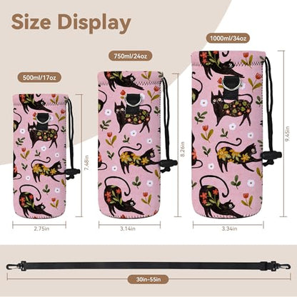 Neoprene Water Bottle Carrier Bag with Adjustable Shoulder Strap,Insulated Water Bottle Cover for Stainless Steel/Glass/Plastic Bottles - color: BC-51, size: 750ml