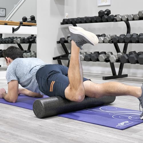 OPTP AXIS Firm Foam Roller, High Density Foam Roller for Physical Therapy, Yoga, Pilates, Fitness Exercise and Sports Training (Black, 36" X 6" Round) - color: Black - 36" X 6" Round