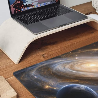 XXL Gaming Mouse Pad 35.4x15.7 Inch, Large Extended Desk Mat | Galaxy Space Design, Non-Slip Rubber Base, Water-Resistant Surface and Stitched Edges for Gaming, Office & Home - color: Galaxy Space
