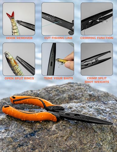 Fishing Tool Kit,Fishing Gear for Fly Fishing, Ice Fishing - color: 5PC+Orange