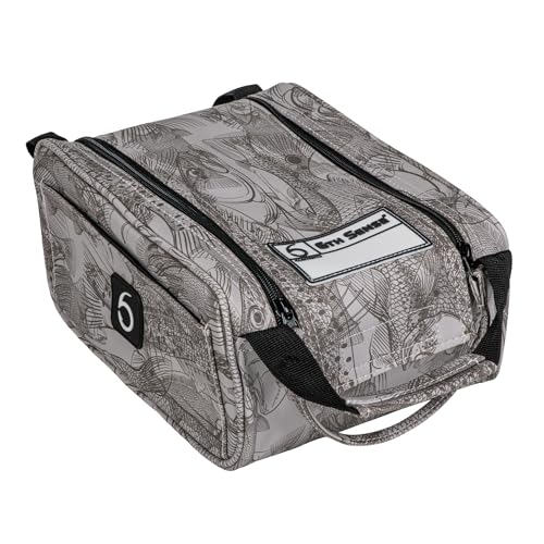 6th Sense – Bait Bag – Soft Plastic Storage Bag – Holds 15 to 20 Packs – Tackle Organizer – Clear Label Window - color: Inshore - Gray