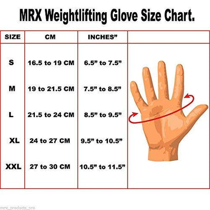 MRX Weight Lifting Pro Level Gloves with 18 Inches Long Wrist Strap Gym Workout Exercise & Fitness in - color: Black Brown, size: Large